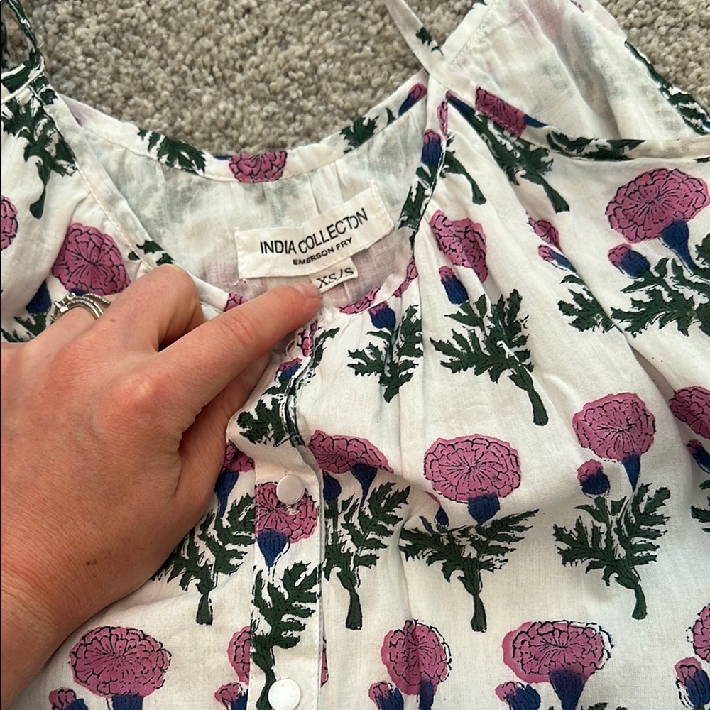 Emerson Fry White and Pink Floral Maxi Dress